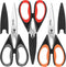 iBayam 3-Pack Kitchen Scissors All Purpose Kitchen Shears Heavy Duty Scissors with Protective Sheath for Food, 8.5" Comfort Grip Stainless Steel D...