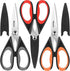 iBayam 3-Pack Kitchen Scissors All Purpose Kitchen Shears Heavy Duty Scissors with Protective Sheath for Food, 8.5" Comfort Grip Stainless Steel D...