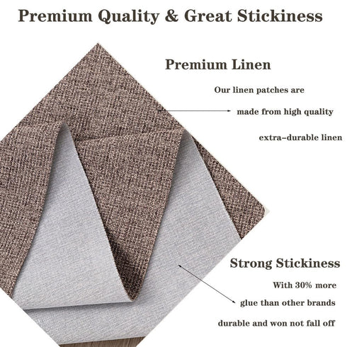 Linen Fabric Patches Tape Self Adhesive 17.7x78.7 inch, Durable Fabric Couch Repair Kits for Upholstery, Furniture, Sofa, Car Seats, Office Chair,...