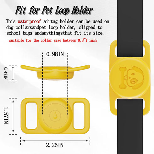 4 Pack Waterproof AirTag Dog Collar Holder Compatible with Apple AirTag, Silicone Hidden Loop Holder for Airtag Tracker, Anti-Lost Dog Collar Air ...