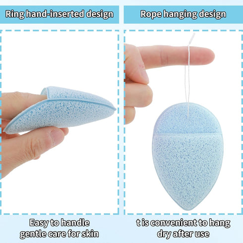 Qianyu 4 Pcs Gentle Facial Sponges Deep Pore Cleansing and Exfoliating Blackheads Daily Facial Cleansing Makeup Remover Reusable Glove Bath Sponge...