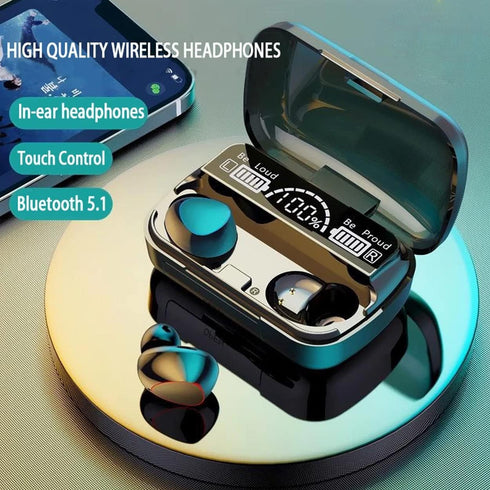M10 Wireless Earbuds Bluetooth 5.1 TWS Earphones Full Touch Control Headphones Built-in Microphone Immersive Sound Quality Ensure Fast Stable & Au...