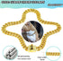 Chain Collars for Large Medium Small Dogs Heavy Duty 15MM Stainless Steel Silver/Gold Cuban Link Collars with Cute Design Secure Buckle,Training W...