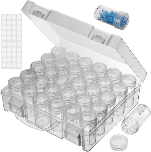 Bead Organizer, Bead Containers, 30 Grids Diamond Painting Storage Containers Clear Bead Organization Diamond Painting Accessories Small Storage C...