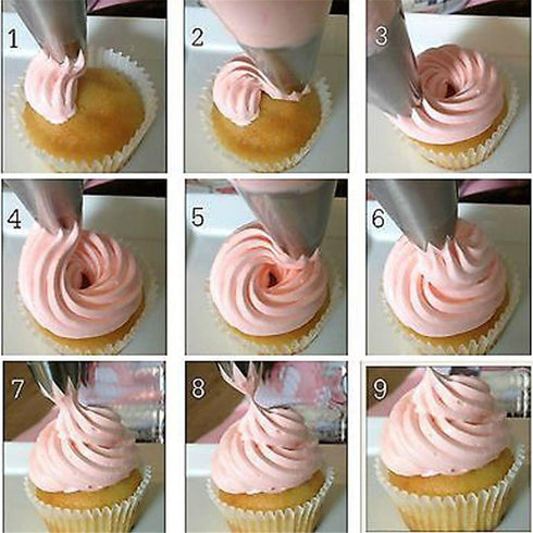 4-Piece Stainless Steel Piping Tips Set for Cake, Cookie & Cupcake Decorating...