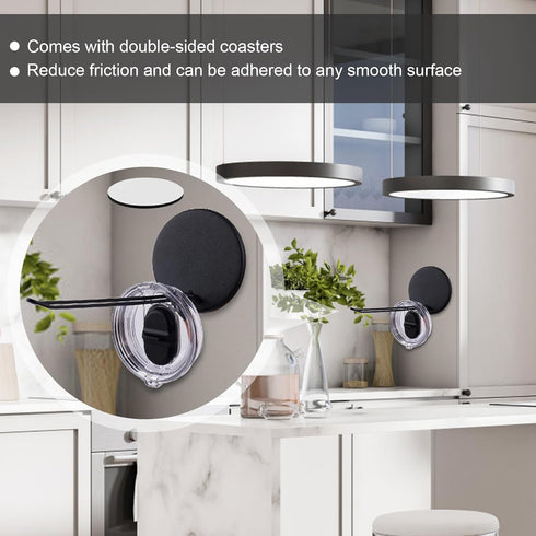 2pcs Tumbler Lid Organizer, up to 14 Lids Space-Saving Design Cup Lid Holder for YETI & Stanley Detachable Slim Vertical Storage Rack Stand Free C...