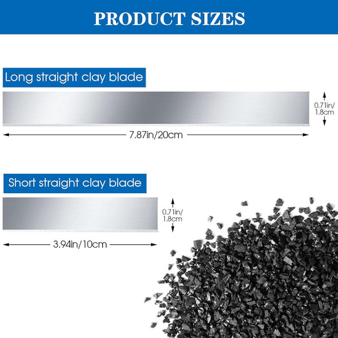 Flexible Polymer Clay Cutters 8 Inch 4 Inch Carbon Steel Blade Polymer Clay Cutting Slicing Tools for Clay DIY Shaping Modelling Sculpturing Suppl...