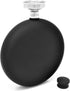 Hip Flask for Liquor Matte Black 8 Oz Stainless Steel Leak-Proof Circular with Funnel in Gift Package for Men & Women....
