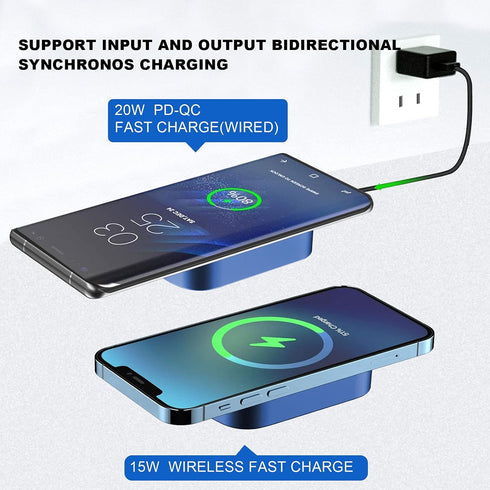 Magnetic Wireless Portable Charger,10000mAh 15W Fast USB C Small Wireless Power Bank, Especially External Strong Powerful Battery Pack for iPhone ...