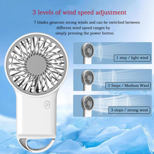 Personal Fans Mini Handheld Fan,Portable Hand Fan with USB Rechargeable,3 Speeds Adjustable,2 in 1 Small Personal Fan,Desk Fan Portable Handheld F...