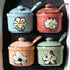 VanEnjoy Traditional China Retro Hand Painted Flower Ceramic Round Sugar Spice Containers Porcelain Jar with Spoon Round Condiment...