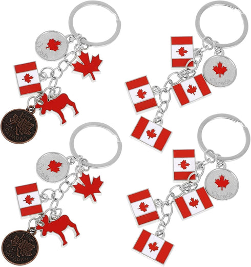 PRETYZOOM 12pcs National Flag Keychain: Canadian Flag Key Ring, Metal Maple Leaf Keychain, Canada National Day Keychains Gift, Canada Keychain Sou...