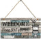 Printed Wood Plaque Sign Wall Hanging Welcome Sign Please Seat yourself Wall Art Sign Size 11.5" x 6" (Blue-Black)...