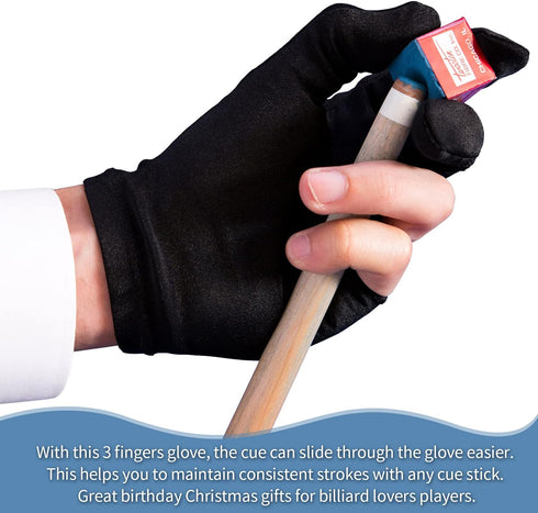 Breathable Pool Gloves Nylon Billiards Gloves Pool Left Right Hand Gloves Universal 3 Fingers Cue Gloves Shooter Cue Sports Gloves for Women Men I...