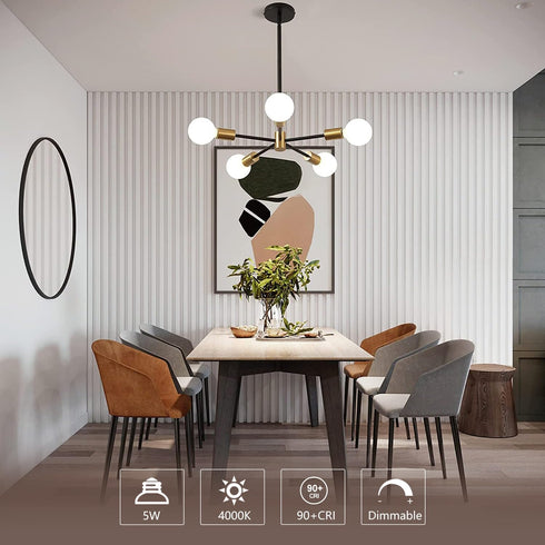 KGC LED Edison Globe Light Bulbs, Neutral White 4000K CRI 90, LED Filament Light Bulb, 5W Equivalent to 40W, G25(G80) Dimmable, Milky Glass, Bathr...