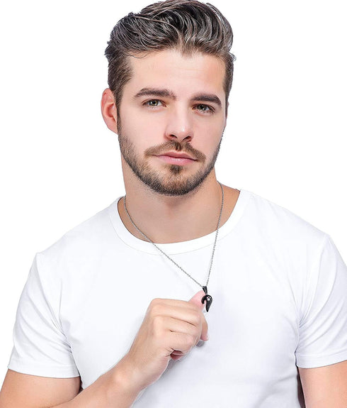 Jstyle Stainless Steel Mens Womens Couple Necklace Pendant Love Heart CZ Puzzle Matching...