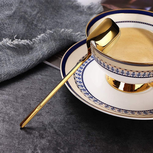 IQCWOOD Coffee Spoons, 5.6 Inches Demitasse Espresso Stainless Steel Small Spoon, Gold Teaspoons for Dessert, Sugar, Tea, Ice Cream, Set of 6...