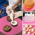 Silicone Cake Mat, 12 Inch Round Silicone Mat, Cake Mat with Measurements, Cake Turntable Mat, Reusable Cookie Mat for Rolling Dough, Non-Stick He...