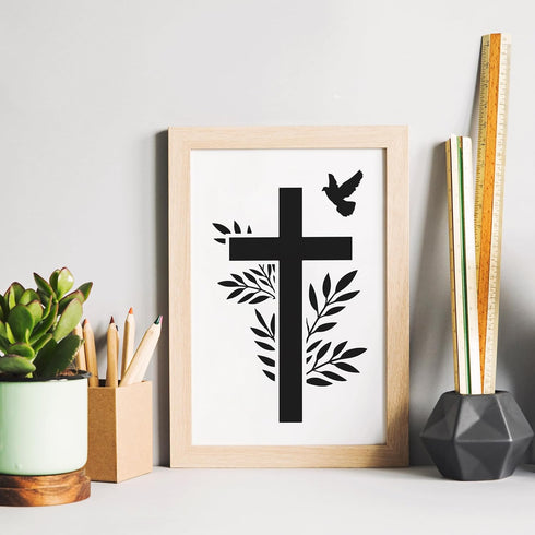 Christian Stencils for Painting - 16 Pcs Christian Stencils for Painting on Wood, Fogiven Cross Stencils for Painting on Wall Home Decor, Religiou...