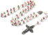 HanlinCC 8mm Round Ceramic Beads with Flower Painting Catholic Rosary Necklace with Maria Center piece and Flower Cross with Leather Gift Box...
