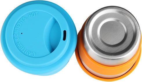 KEREDA Kids Stainless Steel Cups With Silicone Lids & Sleeves, 5 Pack 8 oz. Drinking Tumblers...