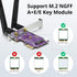 PCIE X1 to M.2/NGFF (A+E Key) WiFi Bluetooth Wireless Module Adapter Card with Dual-Band 2.4&5G 2X 5dBi Antenna...