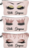 3 Pack Hello Gorgeous Funny Makeup Bag Gift for Women Inspirational Cosmetics Pouch for Purse Travel Bag Cases for Toiletries Accessories Organize...