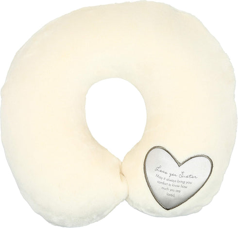 Pavilion Gift Company Love You Sister-Soft Memory Foam Travel Hospital Stay Neck Pillow, Cream...