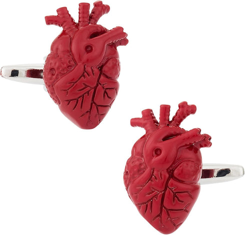 Red Heart Anatomy Doctor Surgeon Cufflinks with Presentation Gift Box | Medical Anatomical Cuff Links Doctor Jewelry...