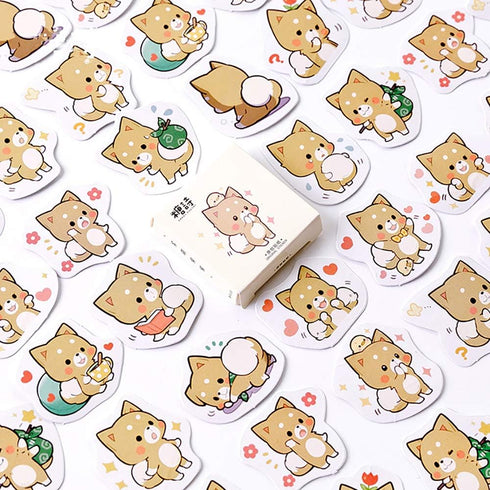 Doraking 45PCS Boxed DIY Decoration Super Cute Cartoon Lovely Shiba Inu Stickers for Laptop Planners Scrapbook Suitcase Diary Notebooks Album...