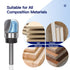 Router Bits, Carbide Tipped Dish Carving Bit for Edge Forming, Industrial Grade Blue Cutting Tools for Woodworking (1/4 Inch Shank x 7/16 Inch Dia...