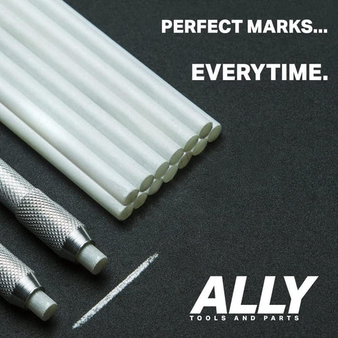 ALLY Tools Two Round Soapstone Holder with 14 Welding Quality Round Soapstone Pens Refills for Welders - Perfect for Making Removable Markings on ...
