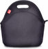 yookee home Black Lunch Bag, Insulated Lunch Box, Thick and Reusable Thermal Lunch Tote Bag, Small Neoprene Lunchbags with Zipper for Adults Kids ...