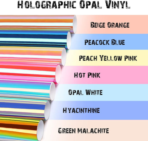 TECKWRAP Holographic Opal Craft Vinyl 12" x 12" 7 Sheets/Pack for Craft Cutters,Sign Plotters...