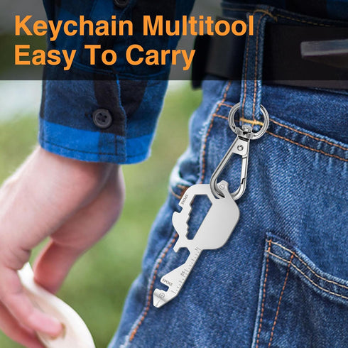 Father's Day Gifts from Daughter Wife Son,12 in 1 Keychain Multi-tool, Gifts for Men Boyfriend Dad Birthday, Mini EDC gadgets Tool Gear Bottle Ope...