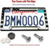 AOOTF American Flag License Plate Frame - USA Aluminum Metal License Plate Cover Auto Car Truck Tag Holder Thin Blue Line Black and White Stripes ...
