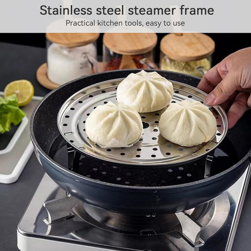 Steamer Rack, 10.2 Inch Stainless Steel Steamer Rack Steam Tray with Removable Legs, Pressure Cooker Canner Round Pot Steaming Tray for Steamers C...