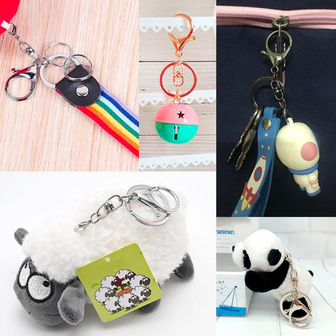 20sets Golden Lobster Claw Clasps Hook with Flat Split Keychain Ring with Swivel Trigger Clip with Little Lobster Clasp for DIY Craft Jewelry Maki...
