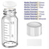 Sterile Empty Vials Small Glass Vials with Measuring Line,Brown/Clear Sample Vials with Screw Cap Liquid Sampling for Chemistry Lab Chemicals or P...