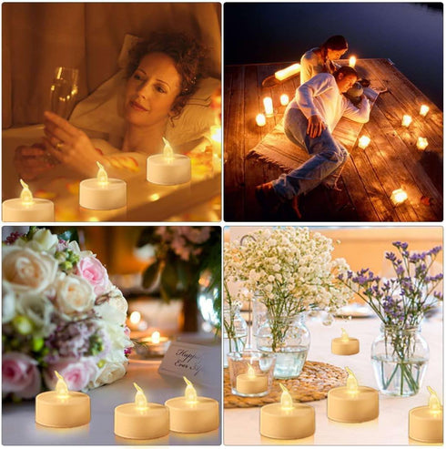 LED Tea Light flameless Candles: 24PACK with Remote Control Candle,Long Lasting 300+Hours,Battery Operated LED Tealights for Home Decoration Seaso...