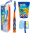 Dinosaurs 4-Piece Toothbrush Set Kid's Toothbrush Set Kids travel set Toothbrush, Toothbrush Cap, Cup Included and Carry Bag...