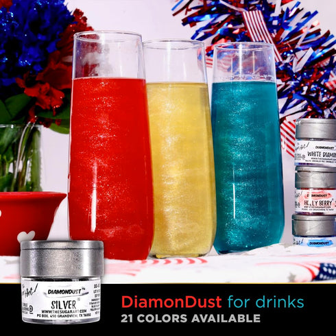 White Diamond Edible Glitter for Drinks, Cocktails, Cake Decorating, Strawberries, Chocolates & More | No Taste | 4g | 100% Food-Safe | Kosher, Ve...