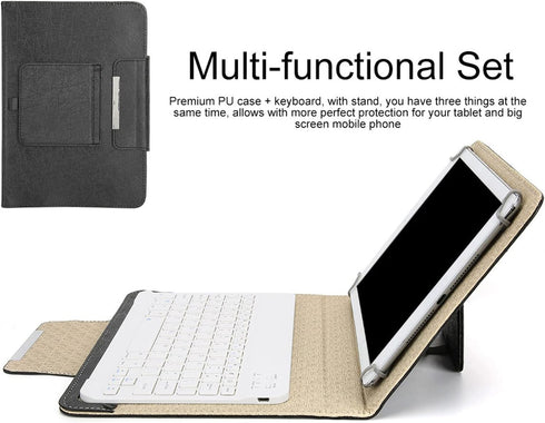 Bluetooth Wireless Keyboard with PU Case Cover for Android/for iOS Smartphone,Bluetooth Keyboard with Flip Case and Stand for 9.7''-10.1'' Windows...
