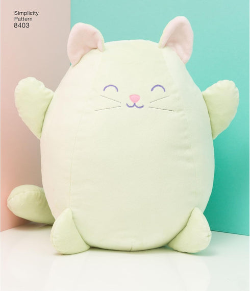 Simplicity Stuffed Kitten Sewing Patterns for Kids by Carla Reiss, One Size Only...