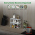 ums Kitchen Cabinet Shelf Organizers - White Plastic Stackable Freezer Rack, Usable Storage Rack for Your Spice, Refrigerator, Pantry (12 X 5.5 in...