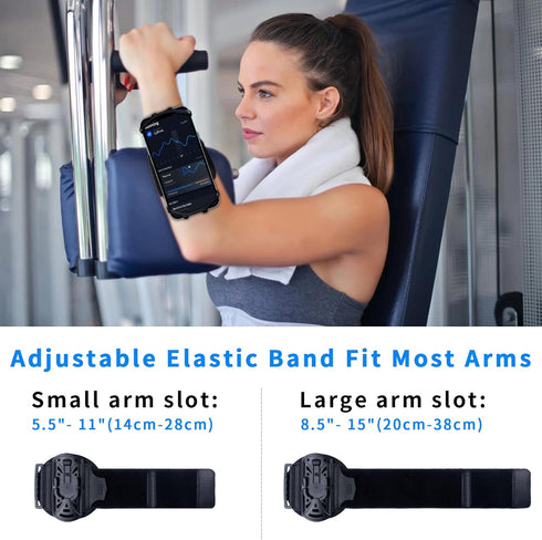 Wristband Phone Holder for Running, 360°Rotation & Detachable Sports Armband with Key Holder for iPhone 16/15/14/13/12/11/Pro/XS/XR/X/8/7/6/Plus, ...