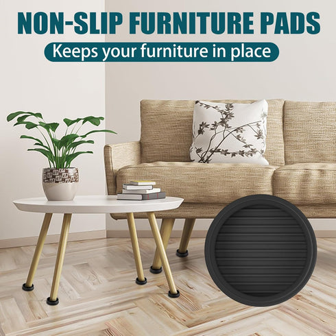 2 x 2 Rubber Caster Cups, Round Non Slip Furniture Pads, Non Skid Furniture Cups, Anti-Slip Gripper Furniture Caster Floor Grip, Anti Skid Leg Coa...