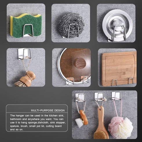 Sponge Holders for Kitchen Sink Adhesive Sponge Holder Sink Caddy Stainless Steel Rust Proof Waterproof, Quick Drying ?...