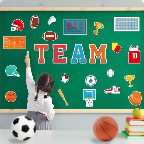 Sports Cutouts Sport Balls Paper Classroom Bulletin Board Decorations Sports Themed Birthday Party Supplies for Toddler Kids Students Classroom...