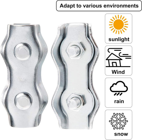 Maitys Poly Rope Connector Wires Splicer Galvanized Steel Connector for Electric Fences (12)...